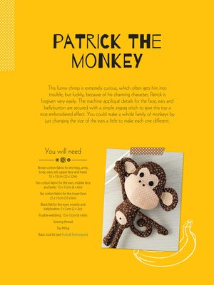 cover image of Patrick the Monkey Soft Toy Pattern